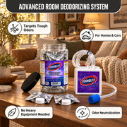 Odor Bomb Room Reset Kit – 2 Treatments – Professional Molecular Odor Eliminator for Cars, Rooms, Smoke, Pet & Musty Odors
