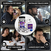 Vehicle Odor Elimination Kit – 2 Treatments – Professional Molecular Odor Eliminator for Vehicles, Smoke, Pet & Musty Odors