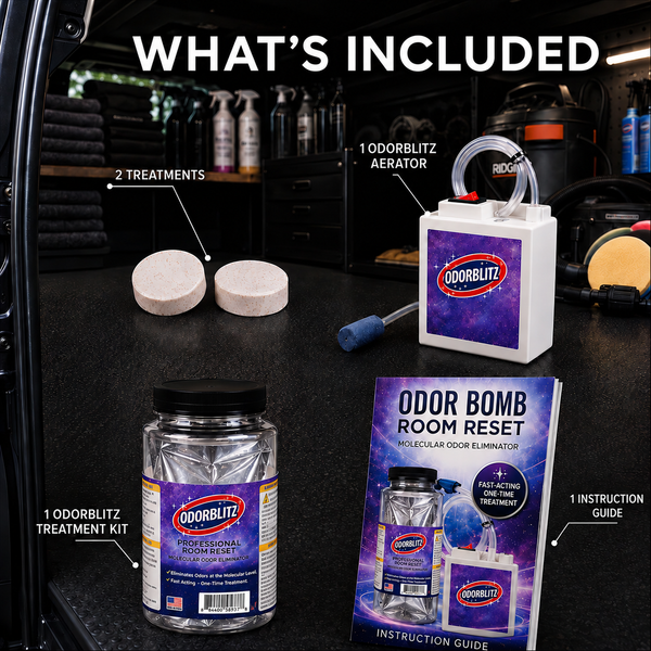 Odor Bomb Room Reset Kit – 2 Treatments – Professional Molecular Odor Eliminator for Cars, Rooms, Smoke, Pet & Musty Odors