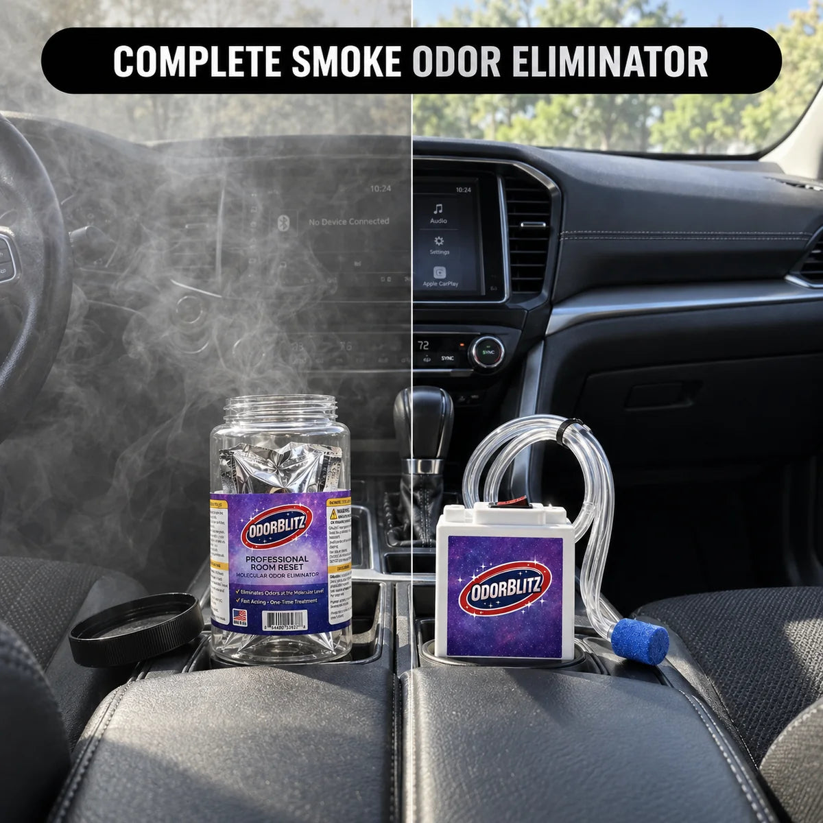 Odor Bomb Room Reset Kit – 2 Treatments – Professional Molecular Odor Eliminator for Cars, Rooms, Smoke, Pet & Musty Odors