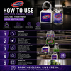 Odorblitz odor neutralizer product with usage instructions on a black background