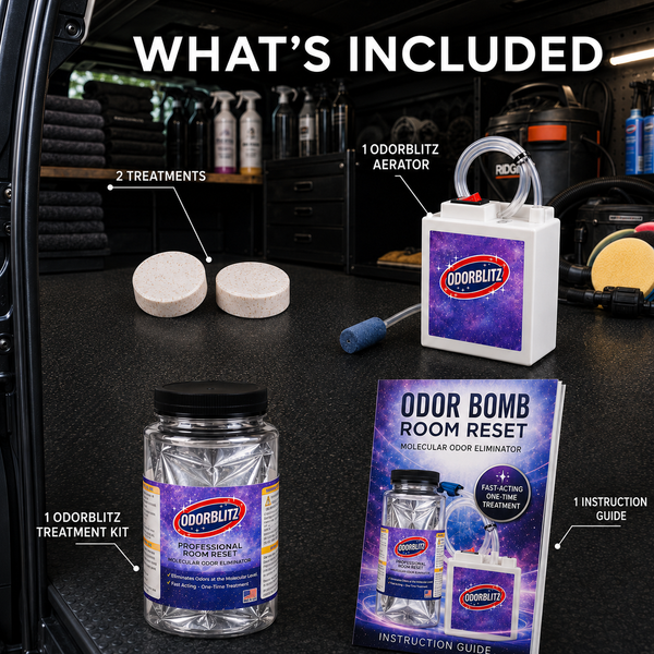 Odor Bomb Room Reset Kit – 2 Treatments – Professional Molecular Odor Eliminator for Cars, Rooms, Smoke, Pet & Musty Odors