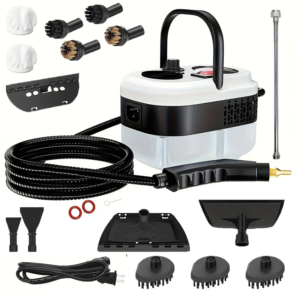 Handheld Steam Cleaner, Steamer For Cleaning, 2500W Pressurized Steam Cleaner With 1.2L Water Tank And 12 Attachments, Portable Steamer Cleaner For Home Car Kitchen Bathroom Furniture Tile Grout