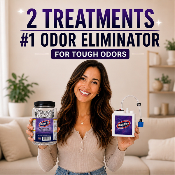 Odor Bomb Room Reset Kit – 2 Treatments – Professional Molecular Odor Eliminator for Cars, Rooms, Smoke, Pet & Musty Odors