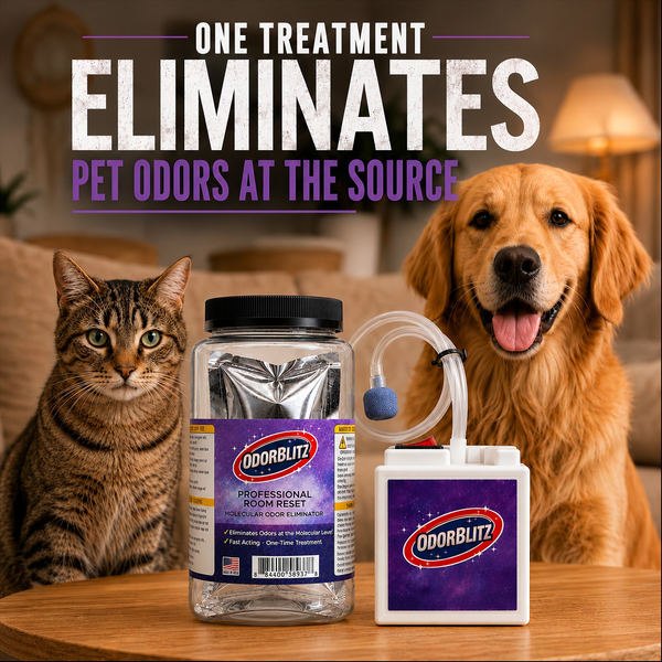 Odor Bomb Room Reset Kit – 2 Treatments – Professional Molecular Odor Eliminator for Cars, Rooms, Smoke, Pet & Musty Odors